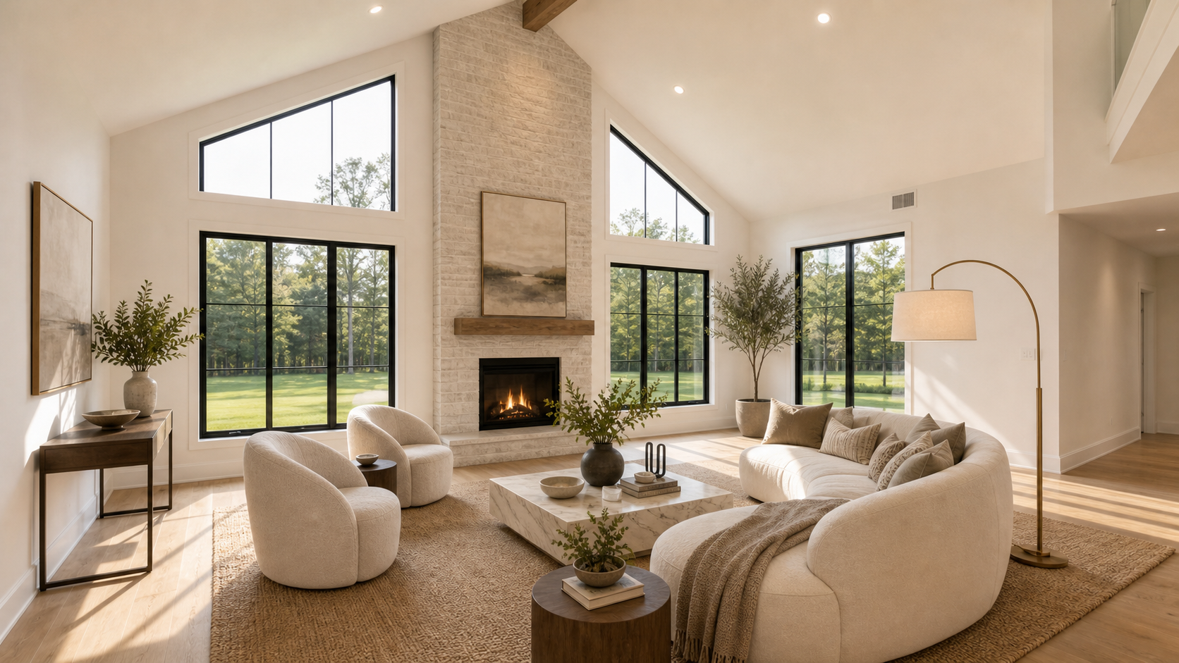 Luxury living room after premium virtual staging