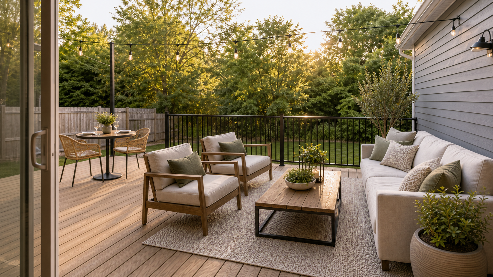 Outdoor deck after premium virtual staging