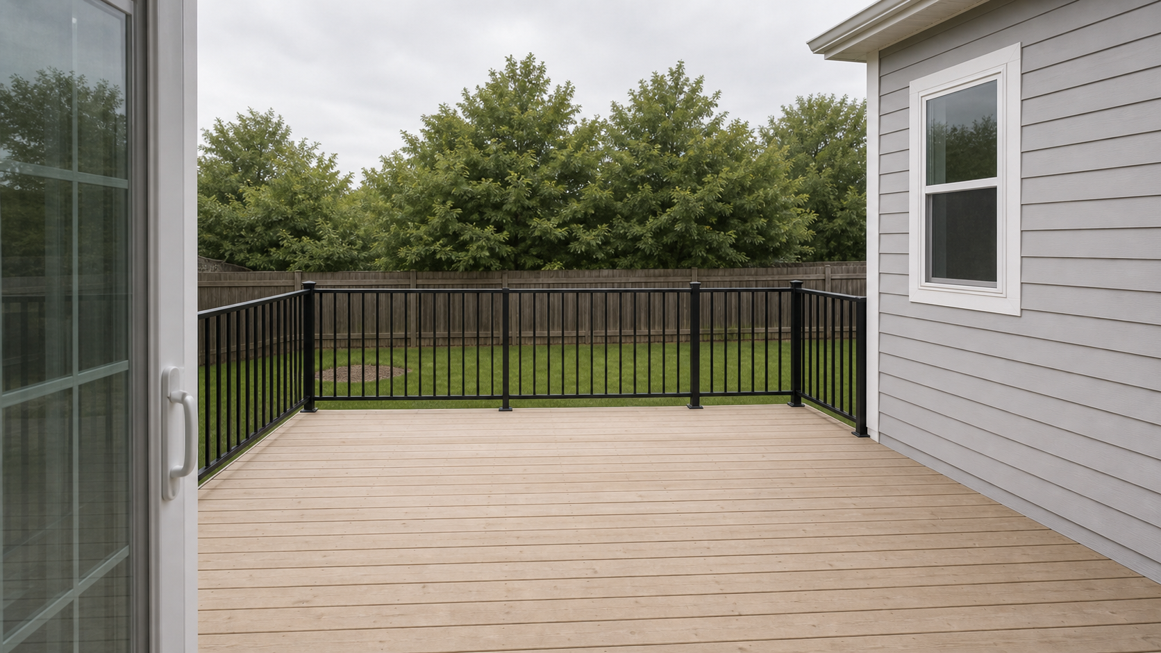 Outdoor deck before virtual staging