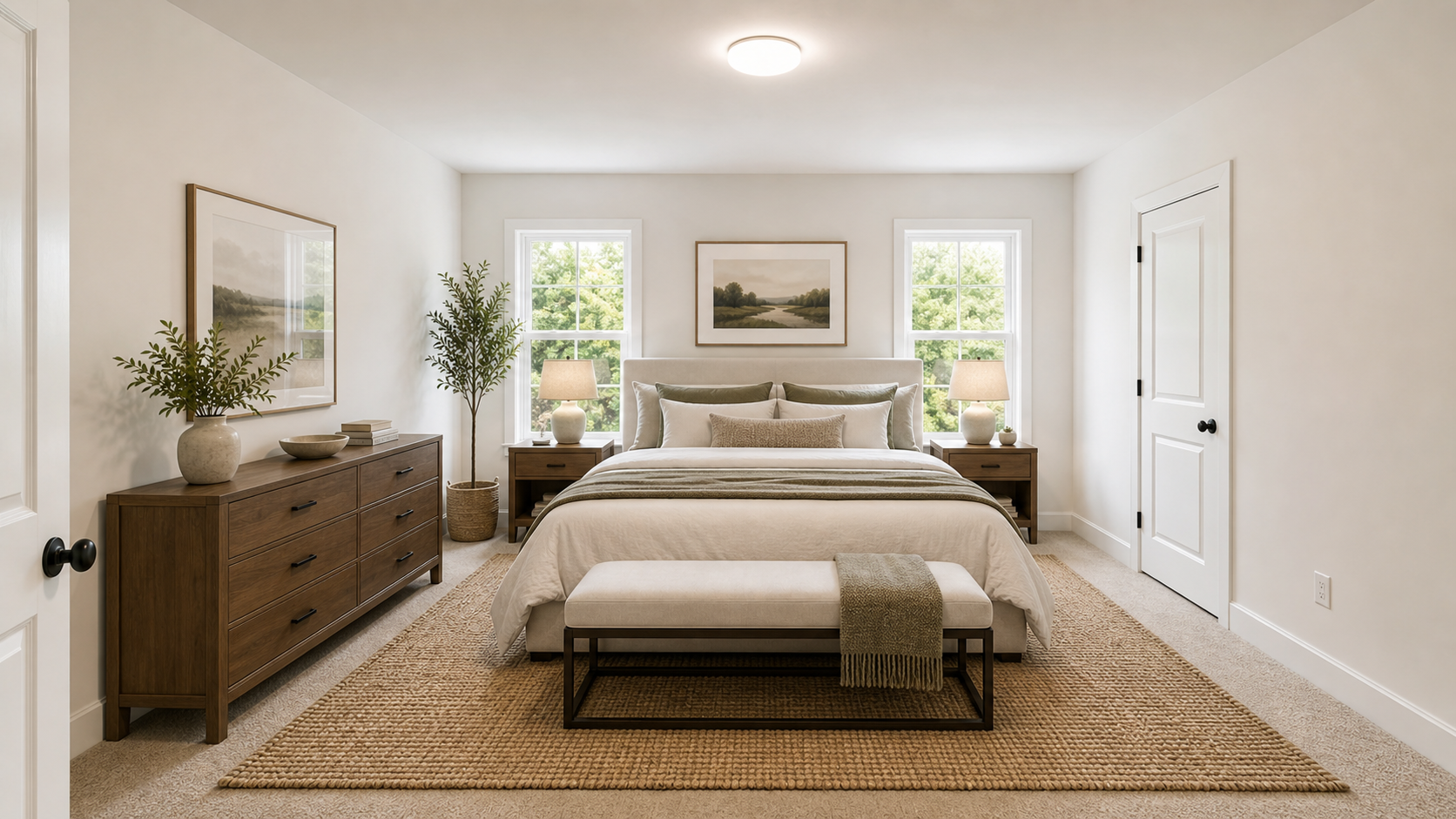 Primary bedroom after premium virtual staging