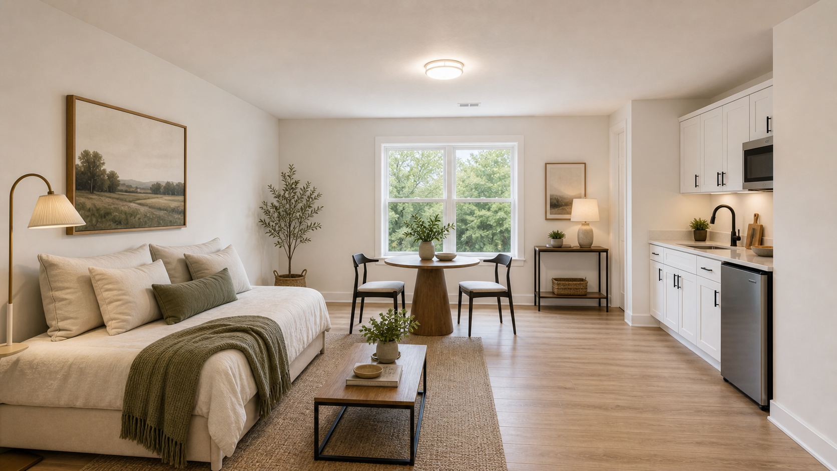 Rental room after premium virtual staging